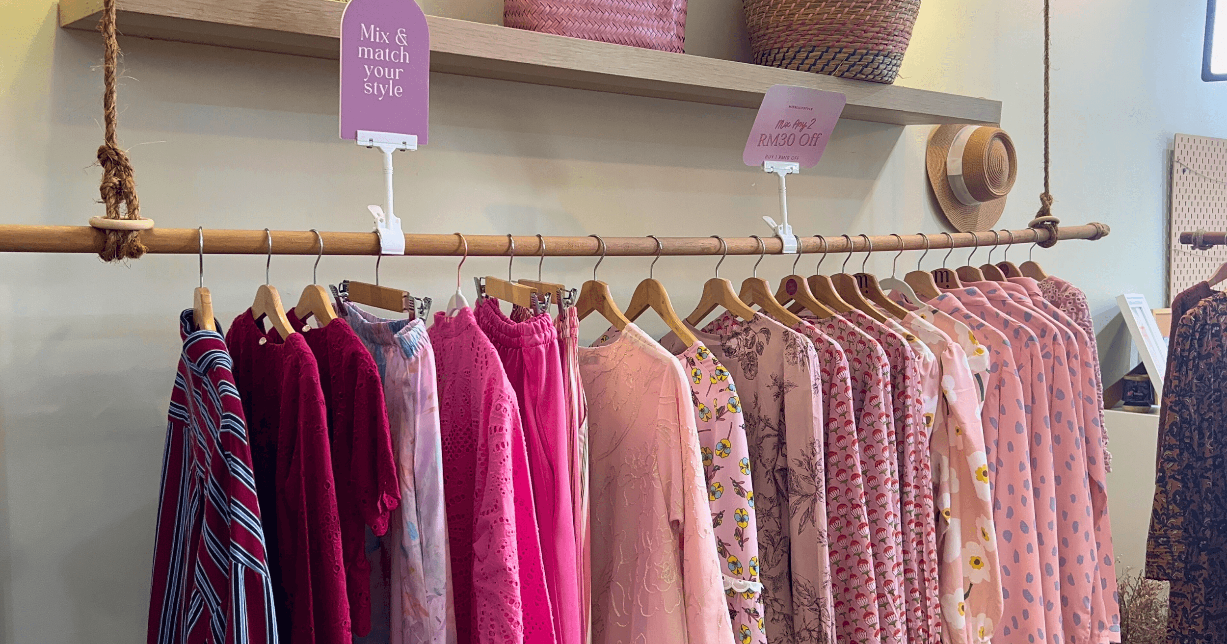 Modest clothing on display at Misslilyshop's store in Kuala Lumpur, Malaysia