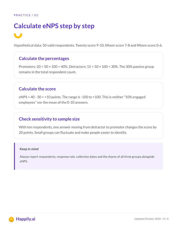 Page 8: Calculate eNPS step by step