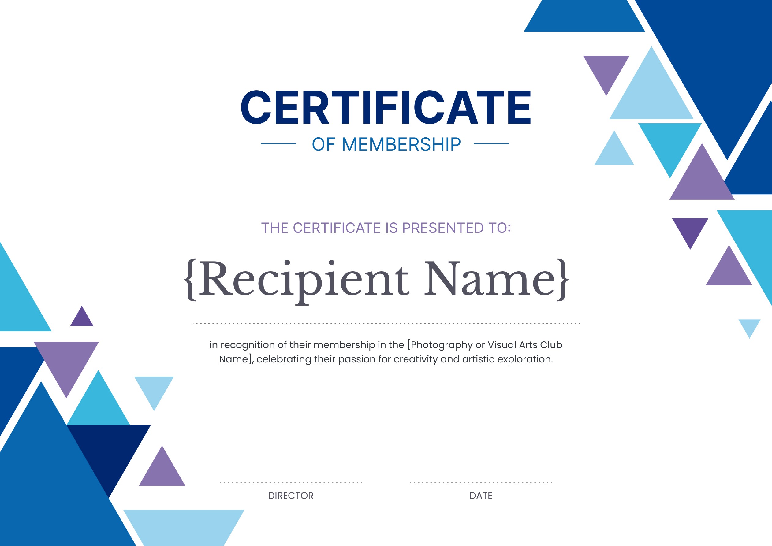 Wauld - Stylish and formal membership certificate template for creative use