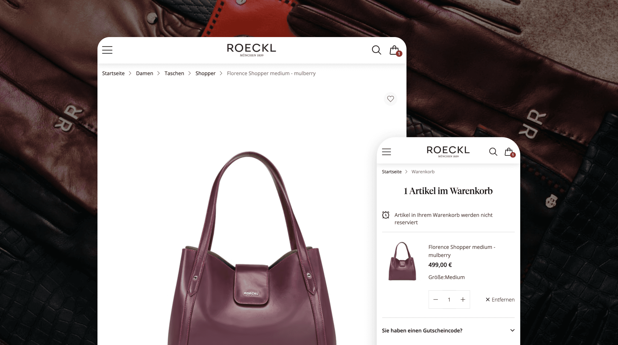 Roeckl checkout window optimised for mobile users
