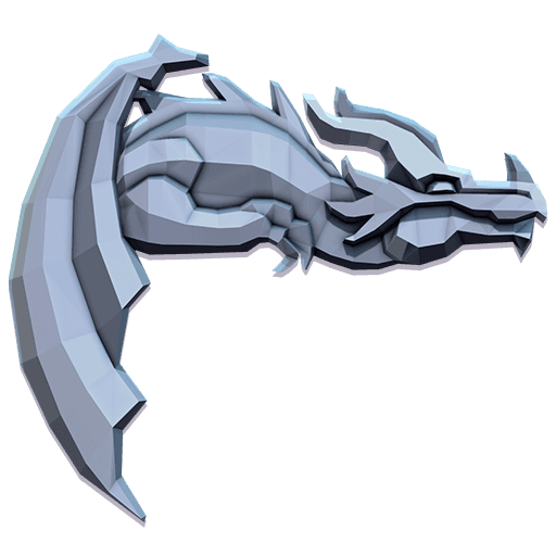 The DungeonWage logo. The logo features a silver dragon above the golden inscription “DungeonWage.”