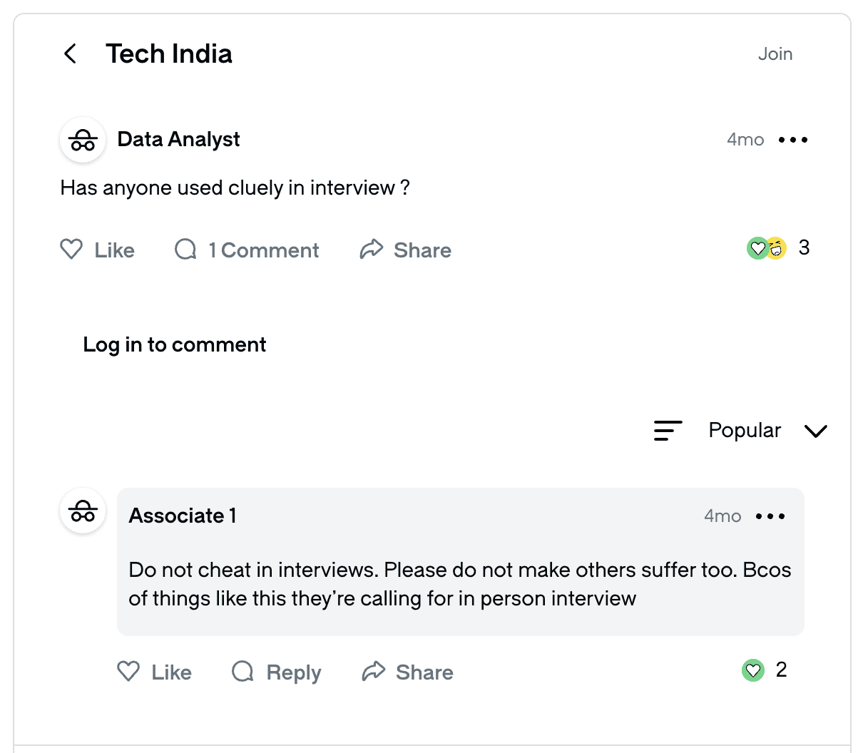 Glassdoor Cluely Discussion