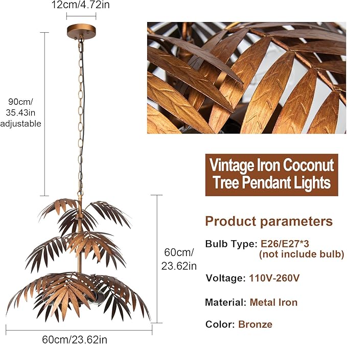 Elegant palm chandelier with modern appeal and high-quality craftsmanship.