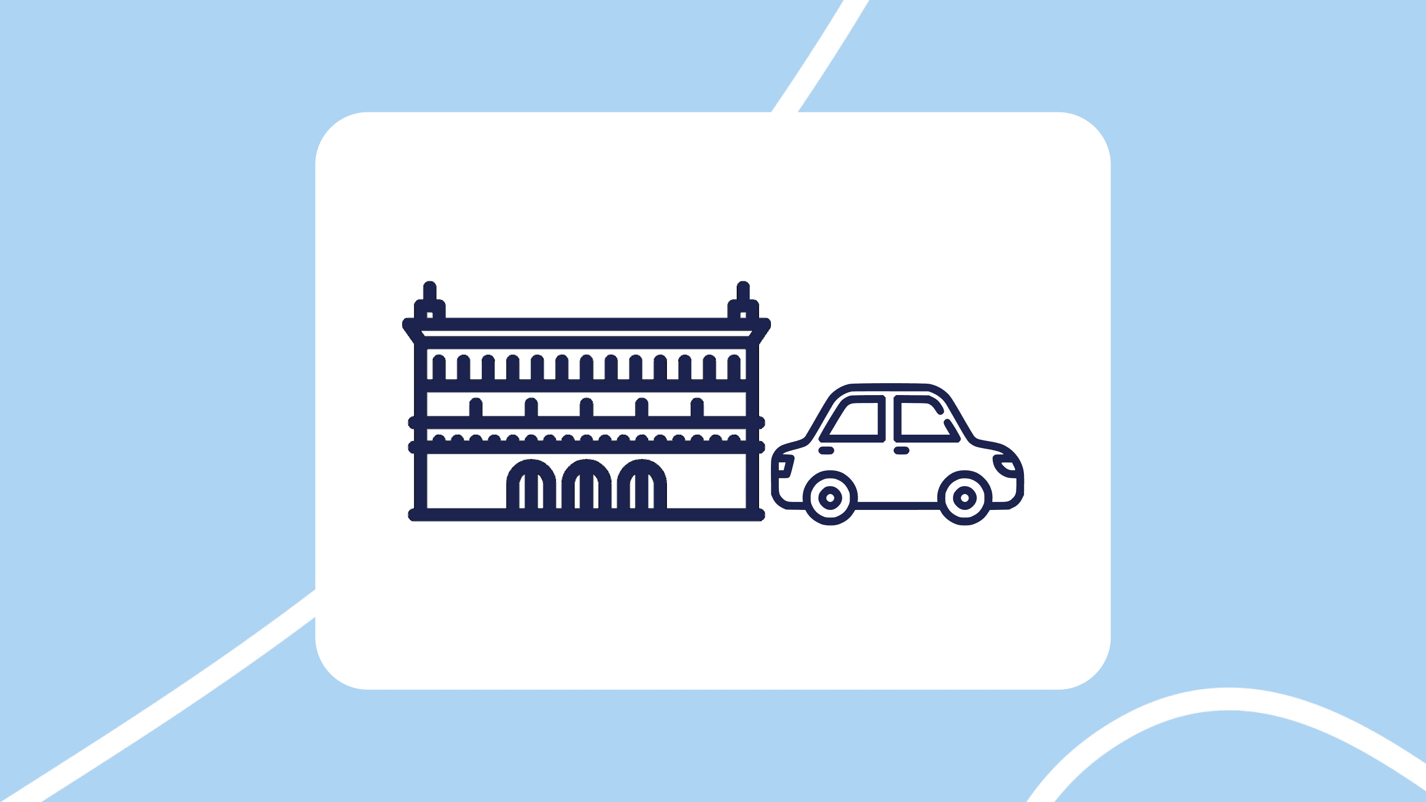 Ilustración de Zaragoza con la Basílica del Pilar y un coche, representando la venta rápida y segura de vehículos en Zaragoza al mejor precio con Dealcar.