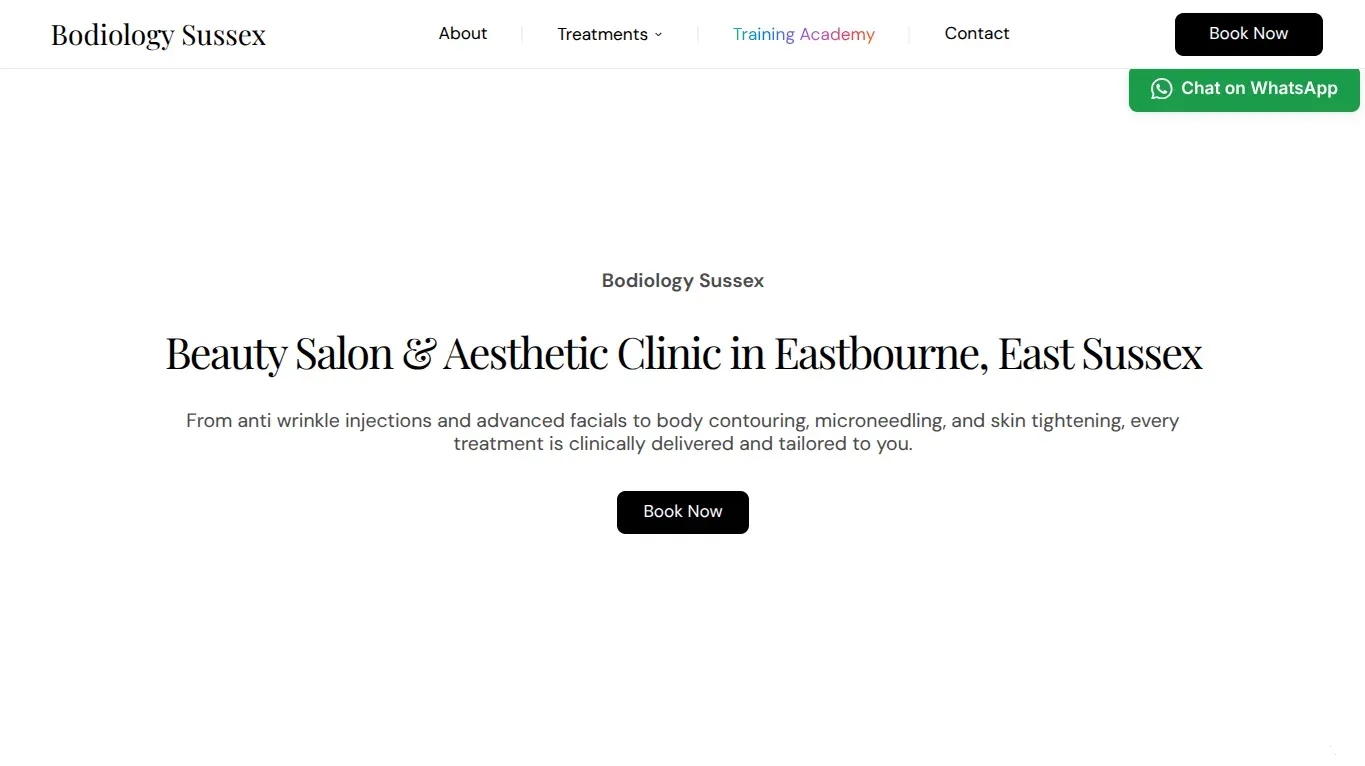 Pink Blush website hero. with three girls showing of their treatments