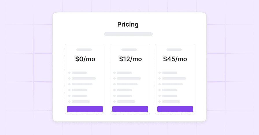 Design inspiration for pricing page