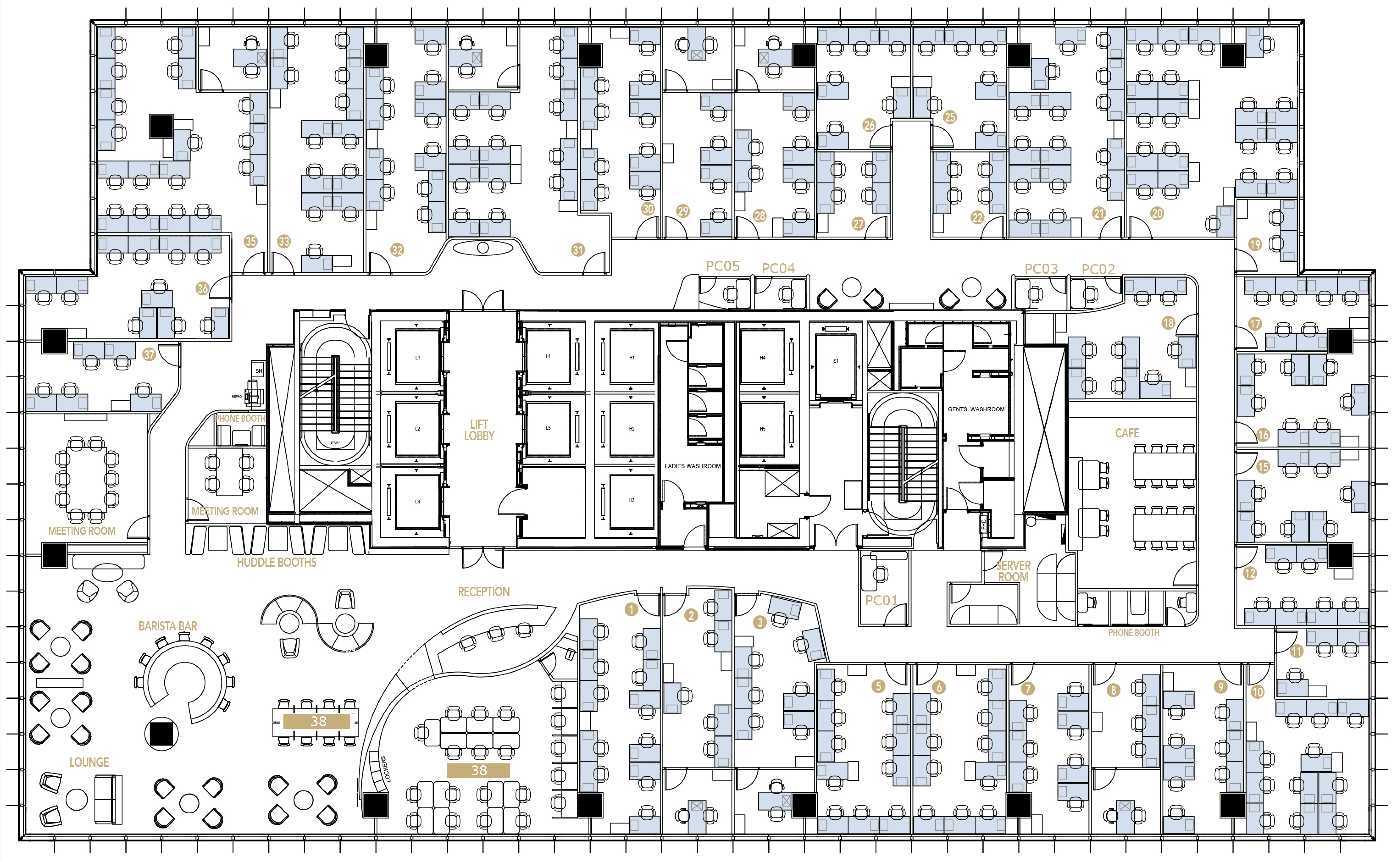 Premium Amenities - Workspaces in KAFD