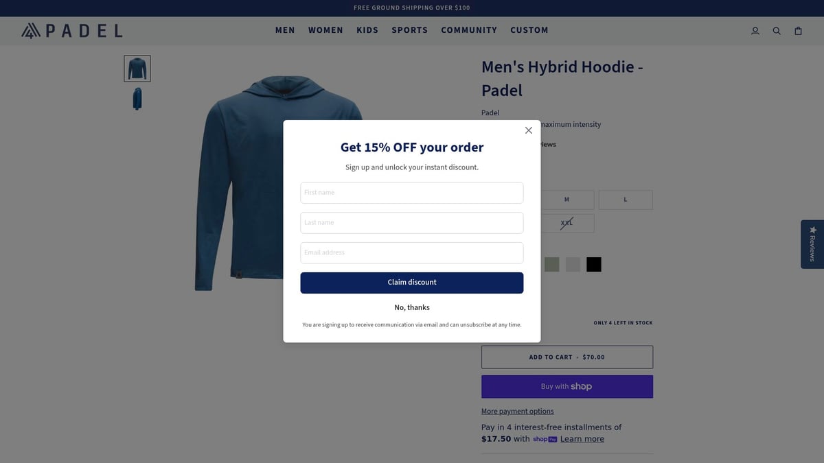 7 Must-Have Padel Hoodie Styles for 2026 - Men's Hybrid Hoodie - Padel Ensign Blue (M4 Sports) – $70