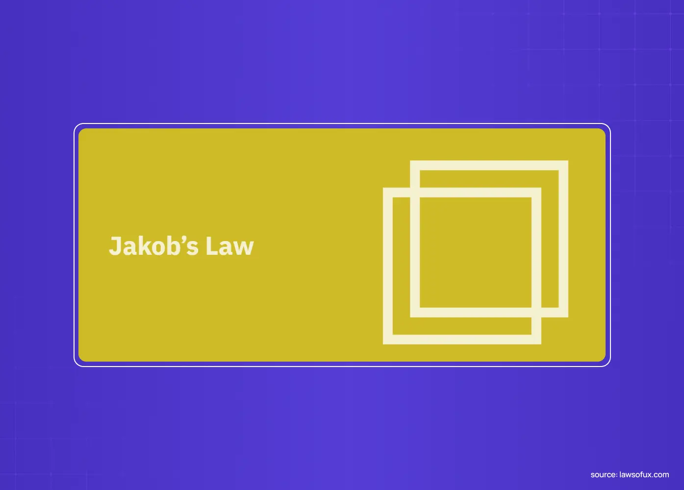 Overlapping square outlines representing familiar interface patterns that help users learn and navigate products more easily.