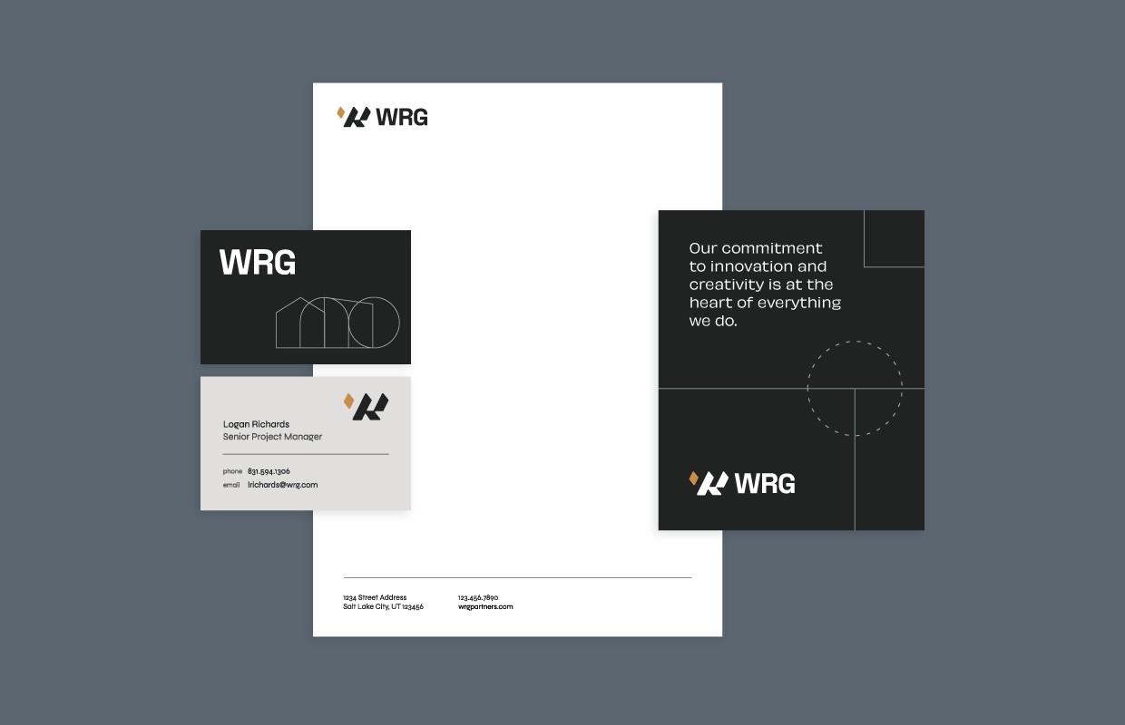 WRG stationery design.