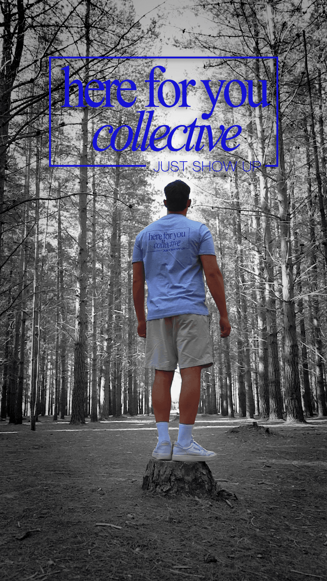 Image with a big purple logo and black background