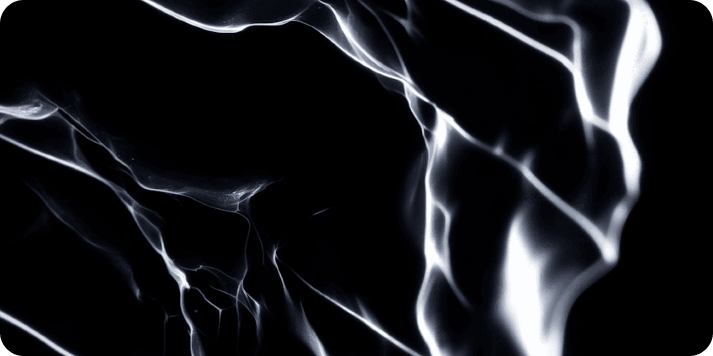 Abstract fluid white lines on a black background