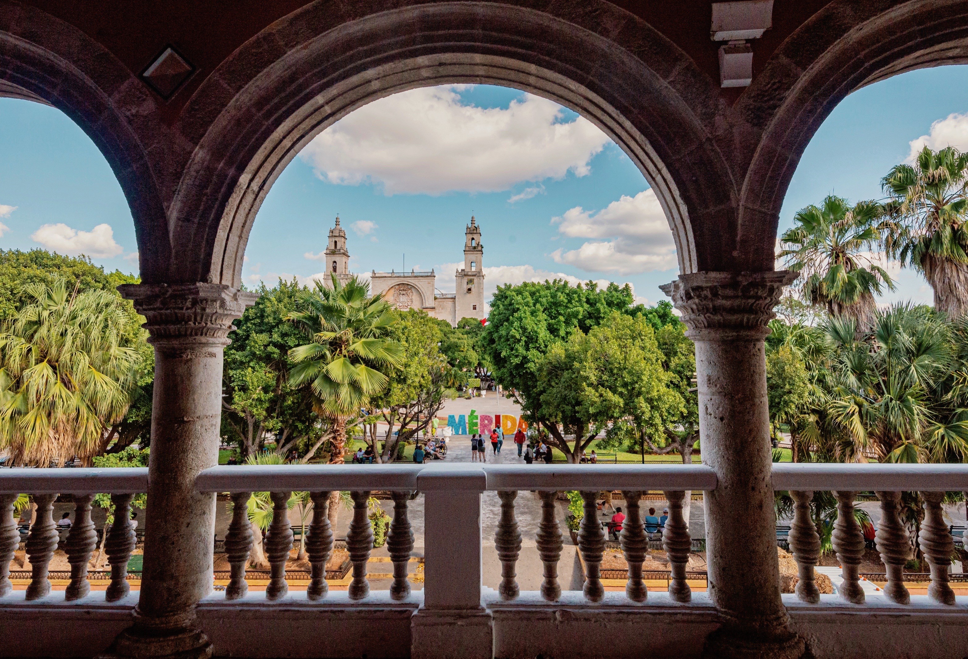 Merida Cathedral viewed from the municipal tower