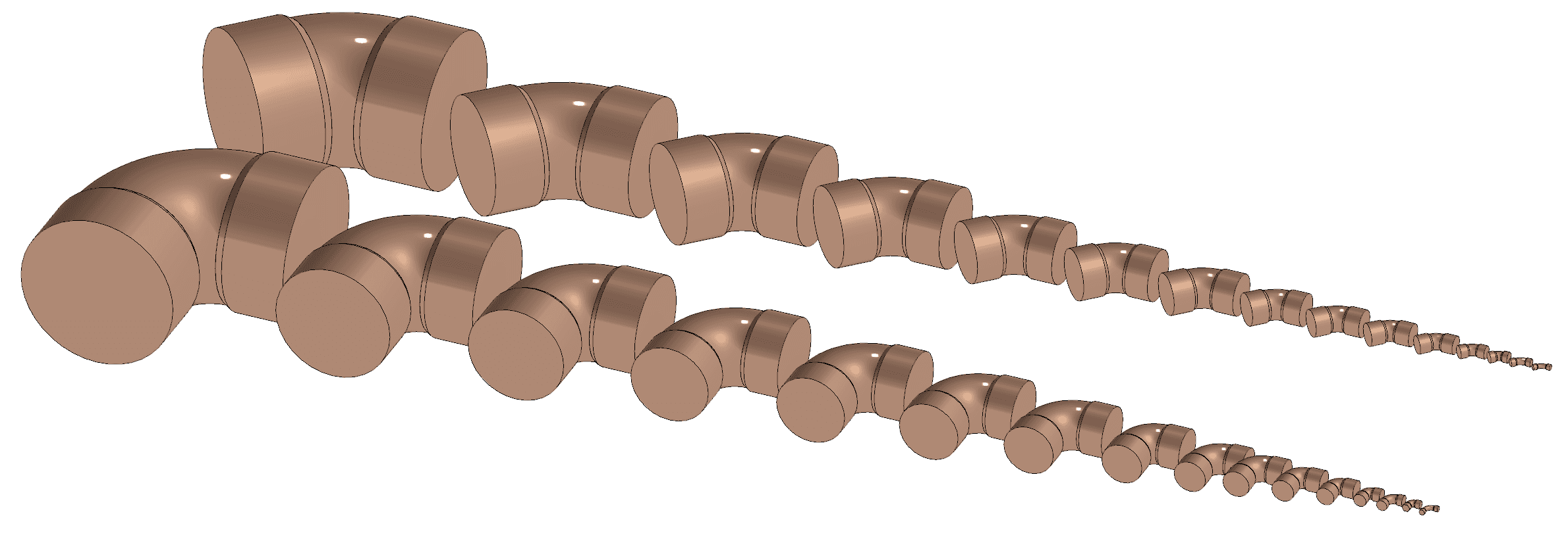 45 and 90 degree bends.