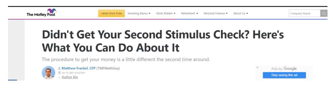 motley fool headline