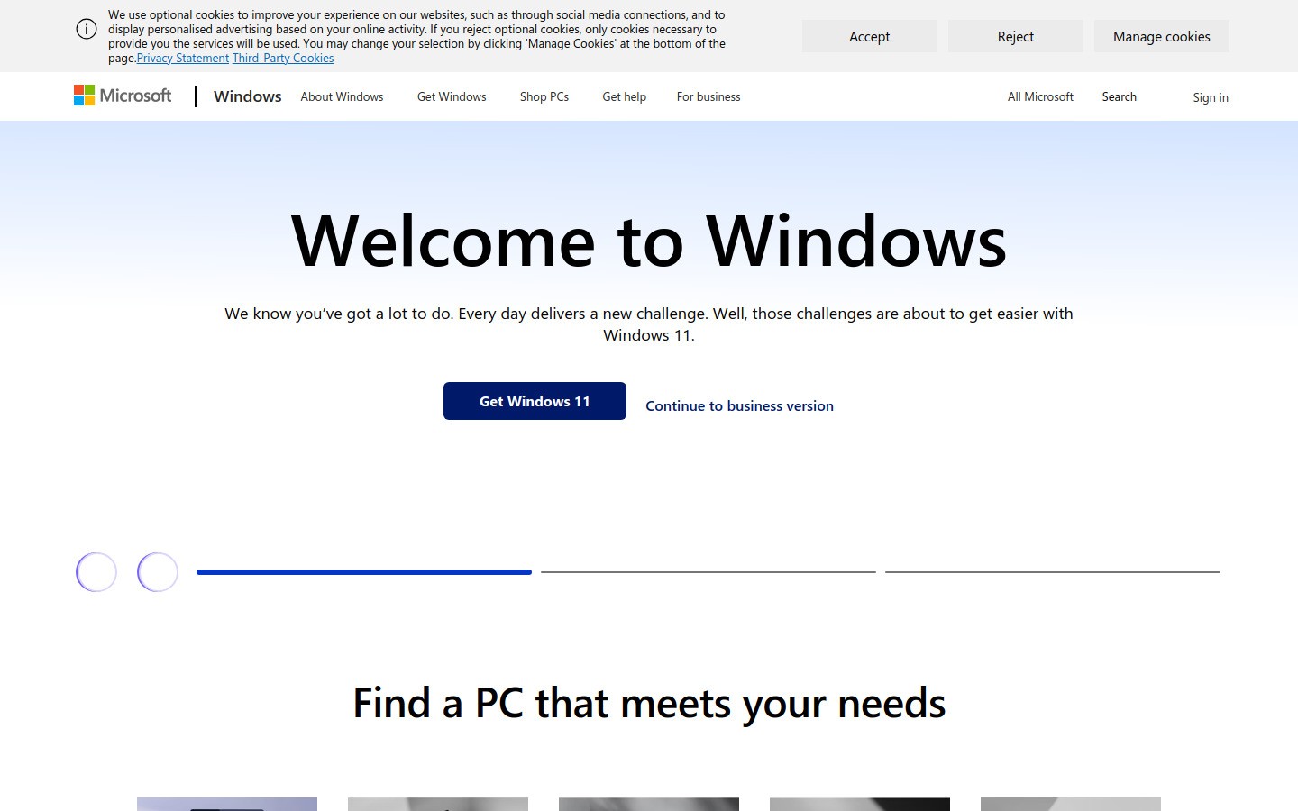 Windows Speech Recognition homepage screenshot