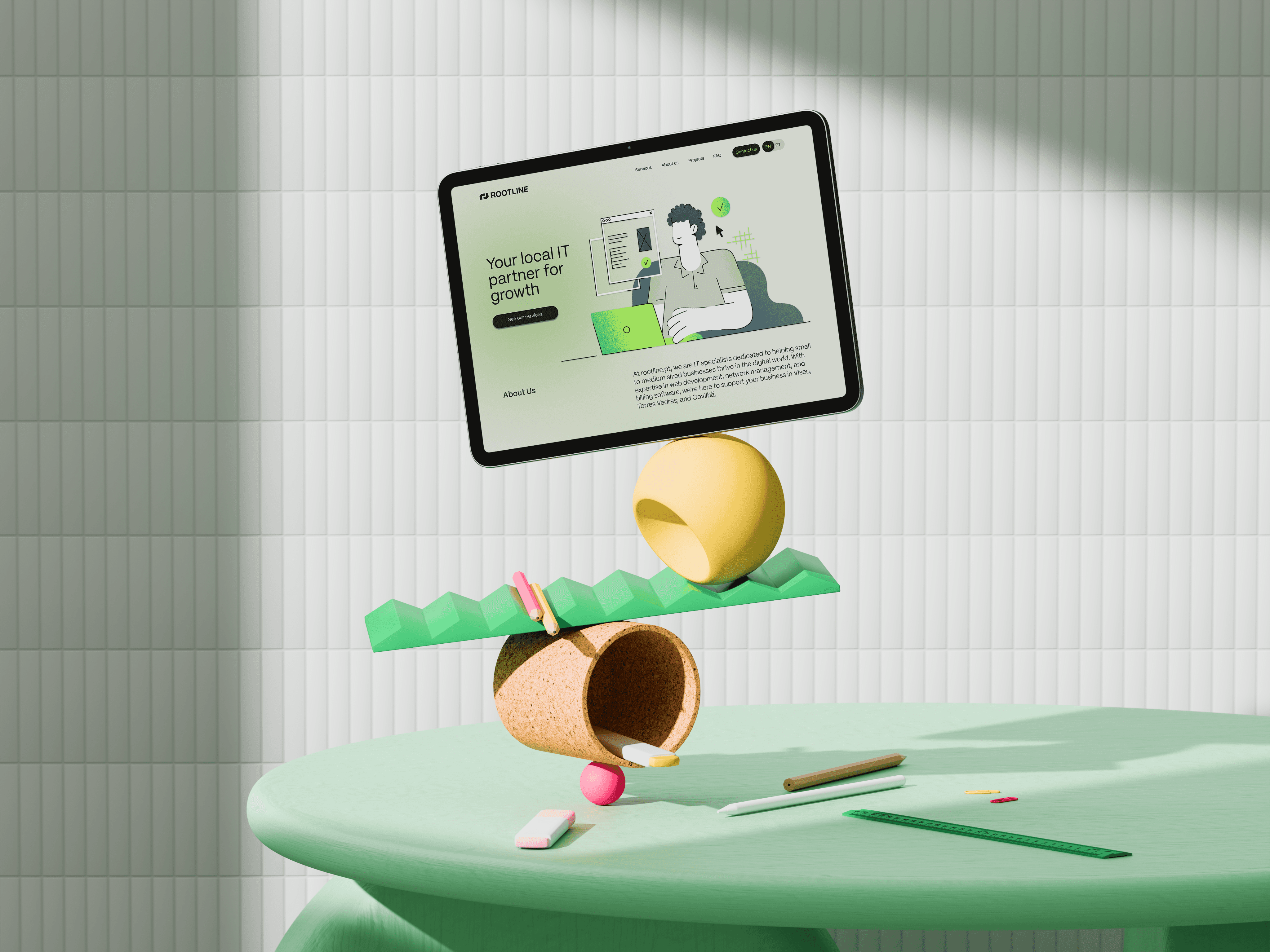 Street banner mockup showcasing a branding campaign designed by Lunatique Studio