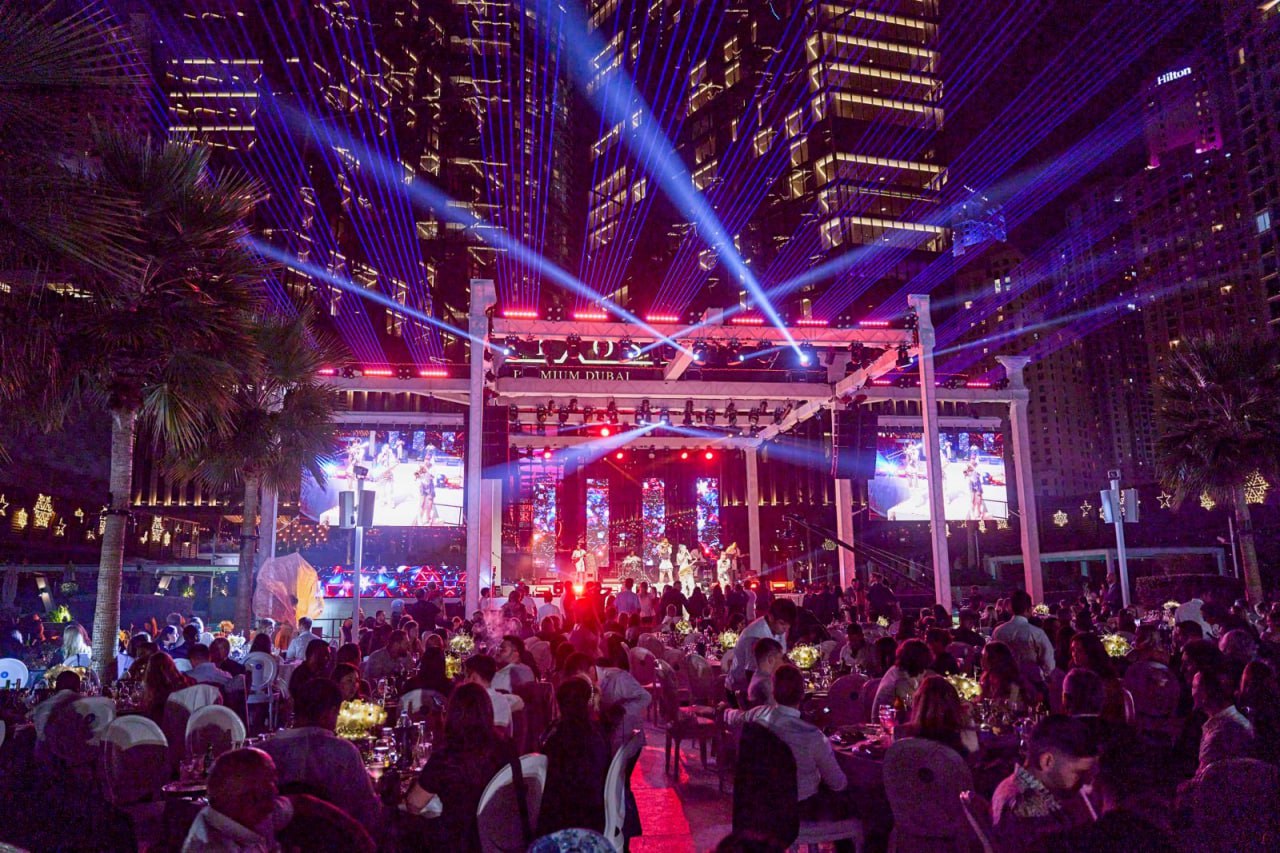 rixos - lighting - design - people - newyear - stage - truss - sound - dubai - uae