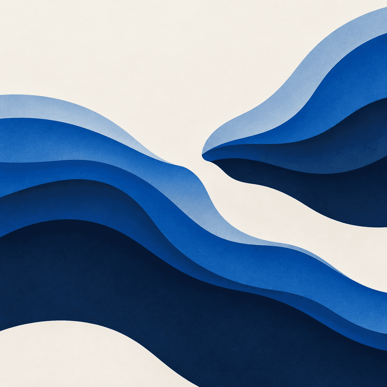 Abstract flowing forms interrupted by a gap, representing enquiry response friction