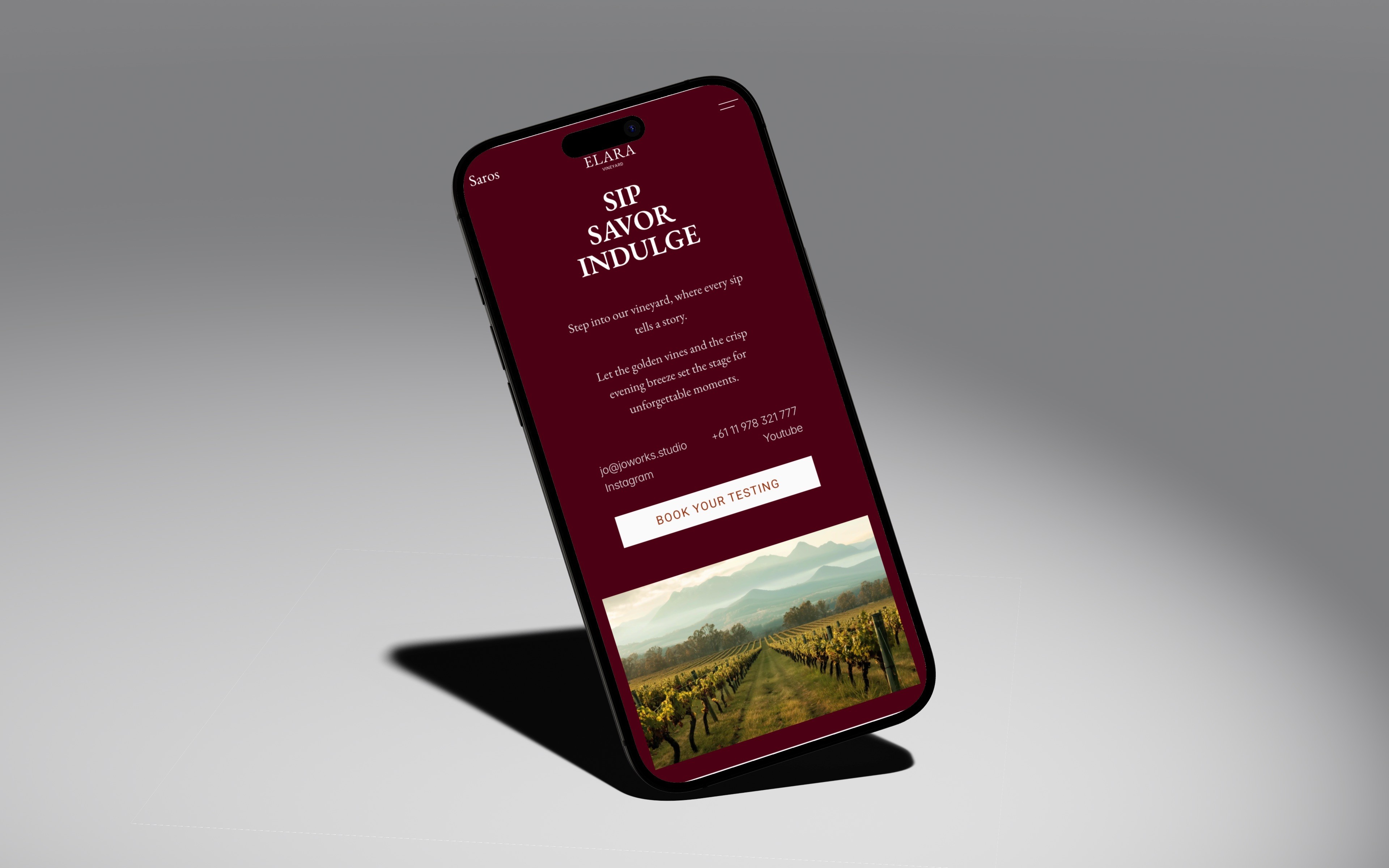 vineyard website design