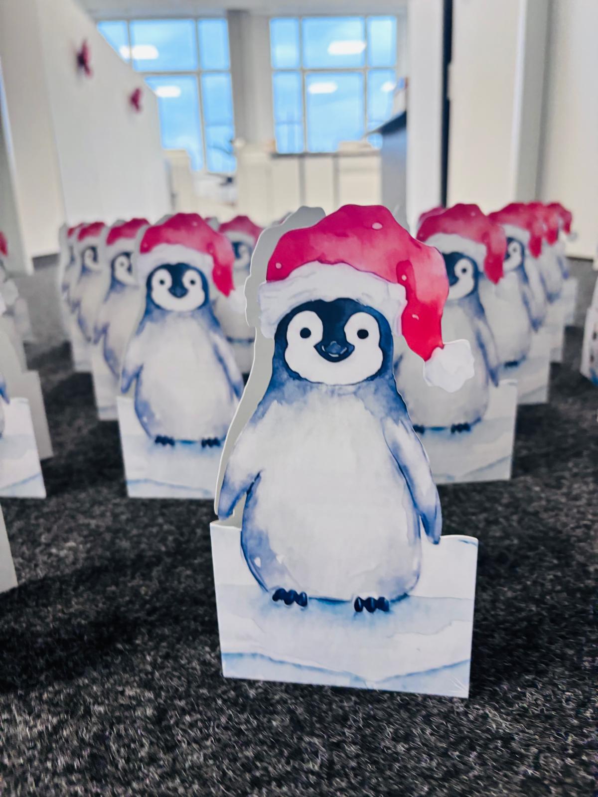 an armee of penguin christmas cards, ready to take on the festive season