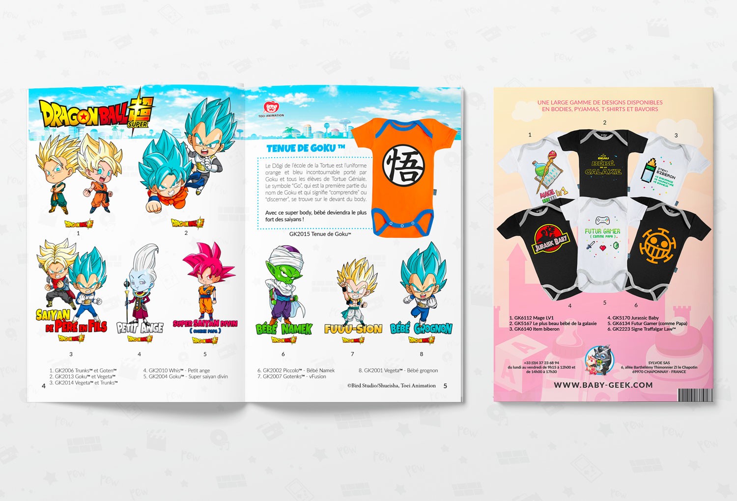 mise en page de catalogue baby geek