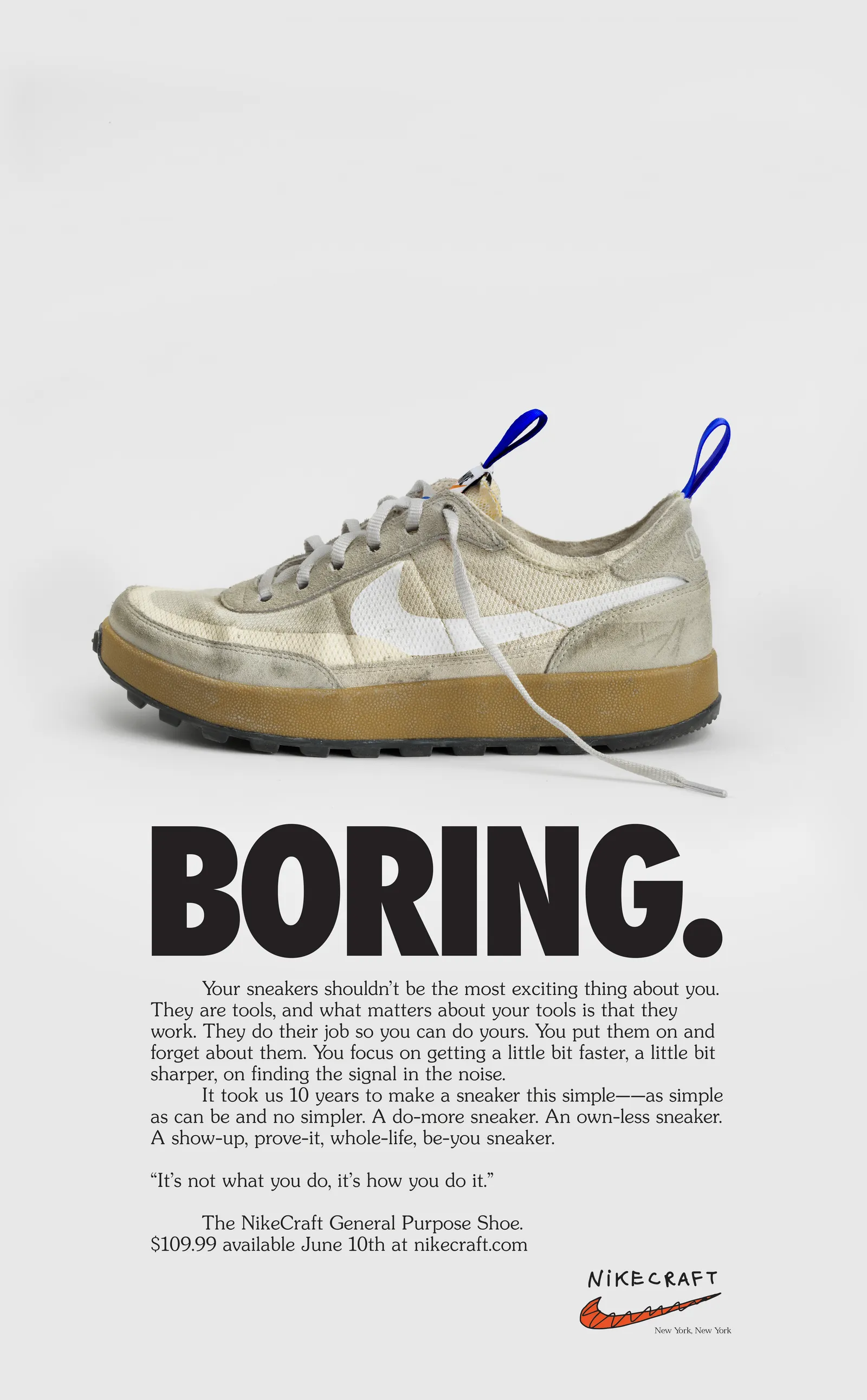 NikeCraft General Purpose Shoe shown in minimalist print advertisement