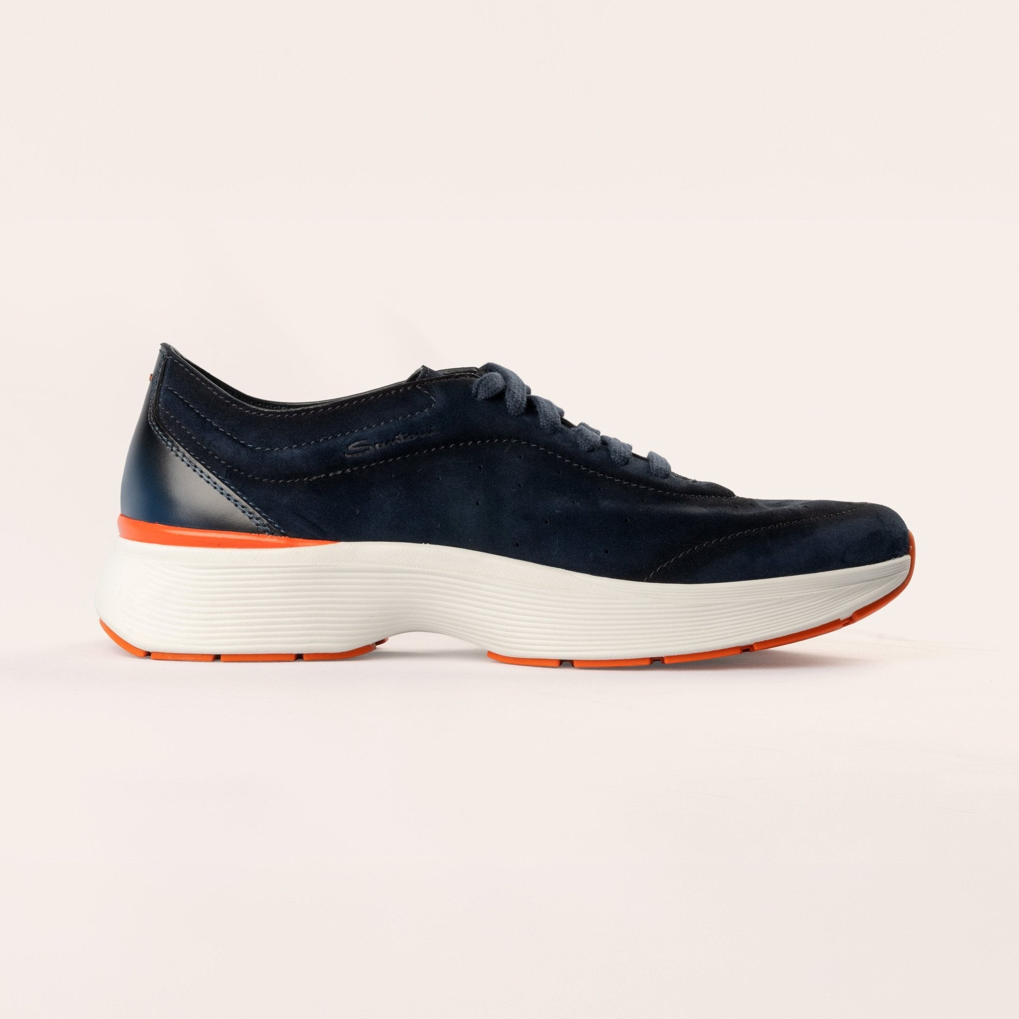 Men's blue suede and leather Bounce sneaker - Mandelli UK