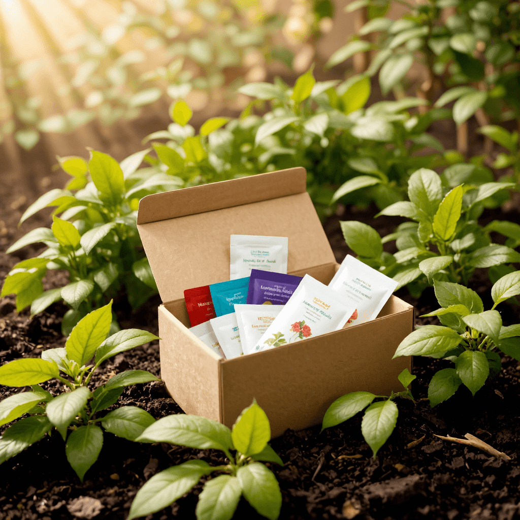 product photography of box of herbal supplement packets