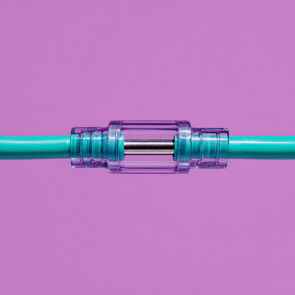 cable connector on pink background