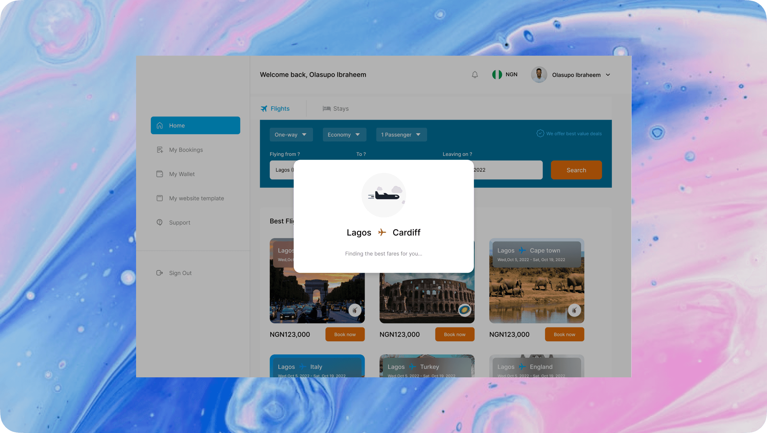 big flight processign ui