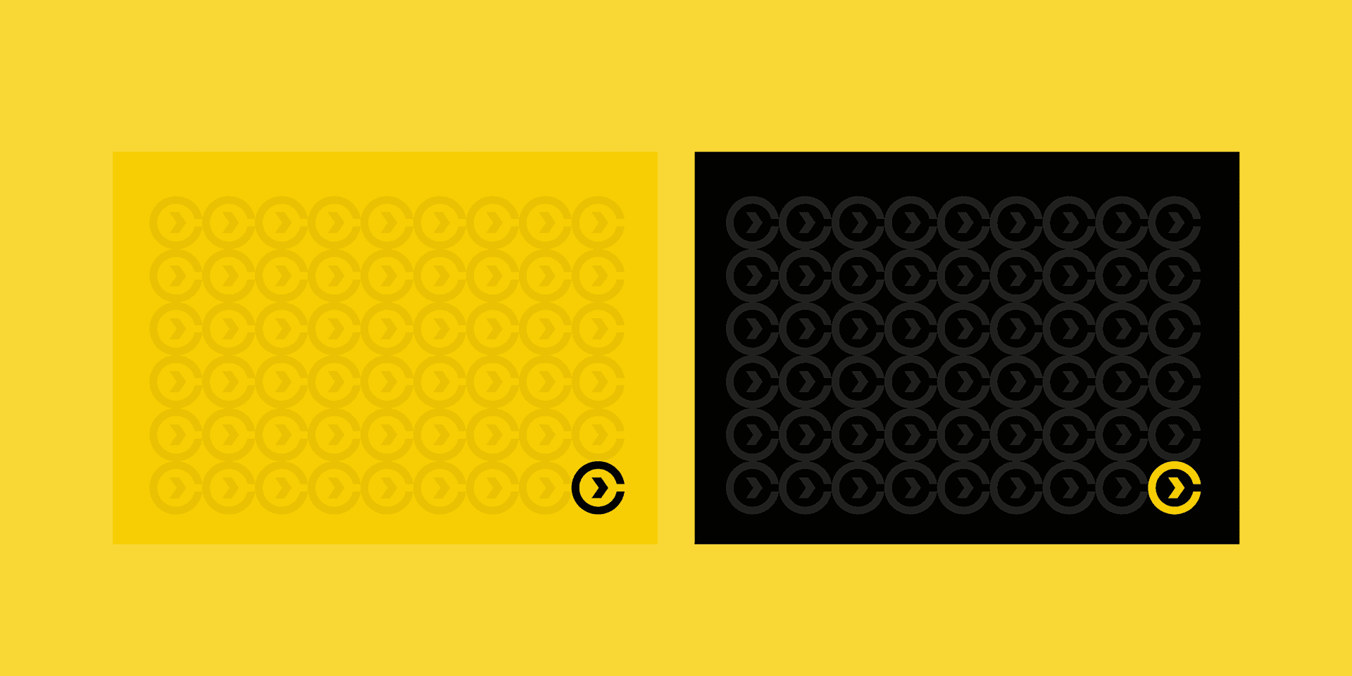 Concrete Jungle brand pattern and circular logo shown in yellow and black colour variations.