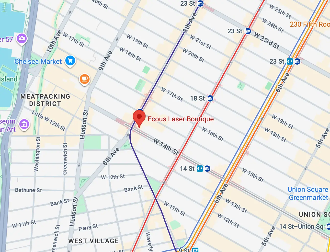 Ecous Laser Google map