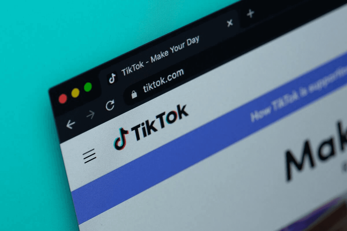 TikTok website open in web browser - Tiktok Retention Rate