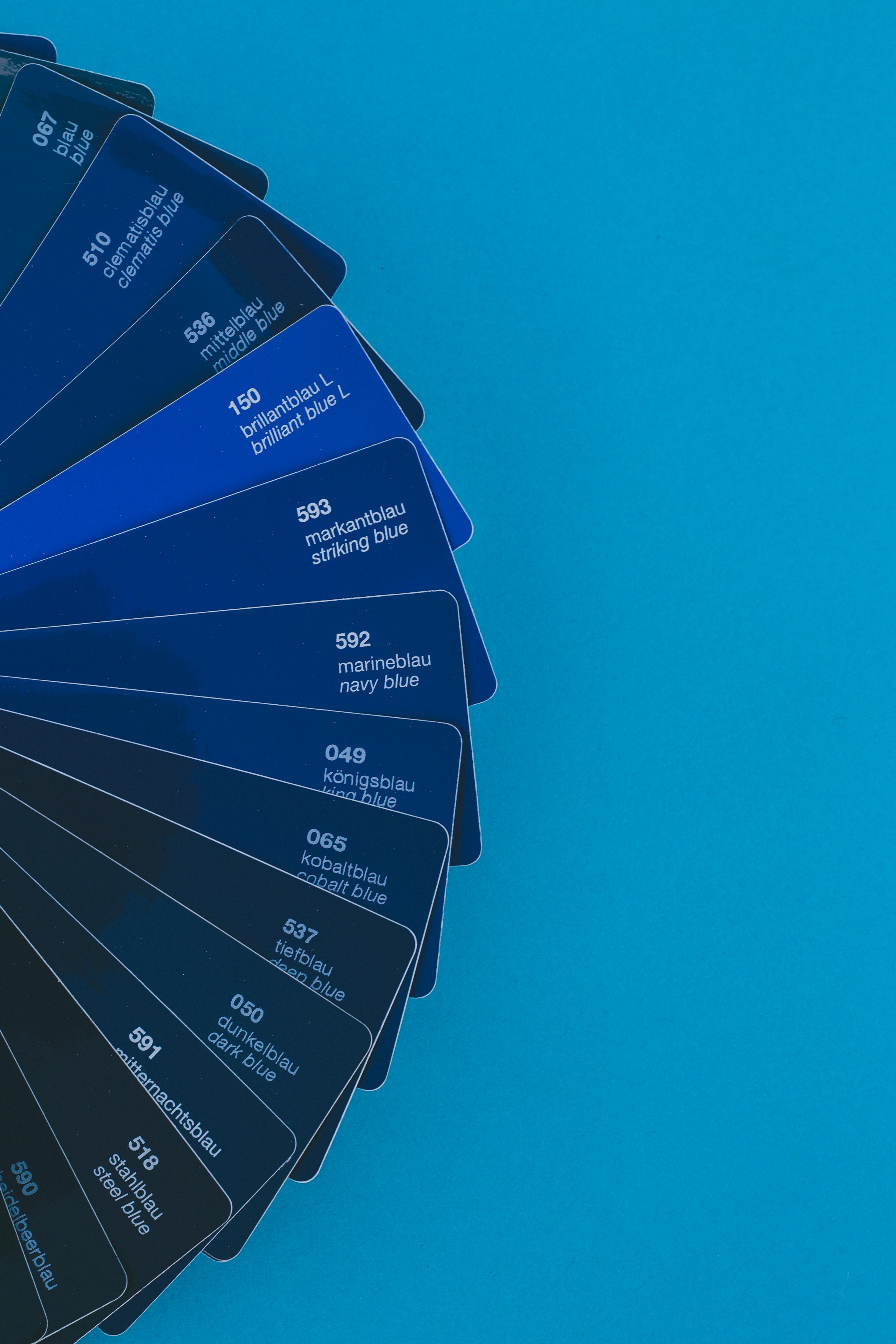 blue and white hand fan