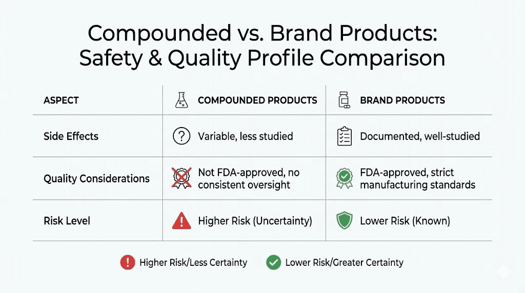 Safety and quality comparison between compounded semaglutide with b12 and separate supplementation