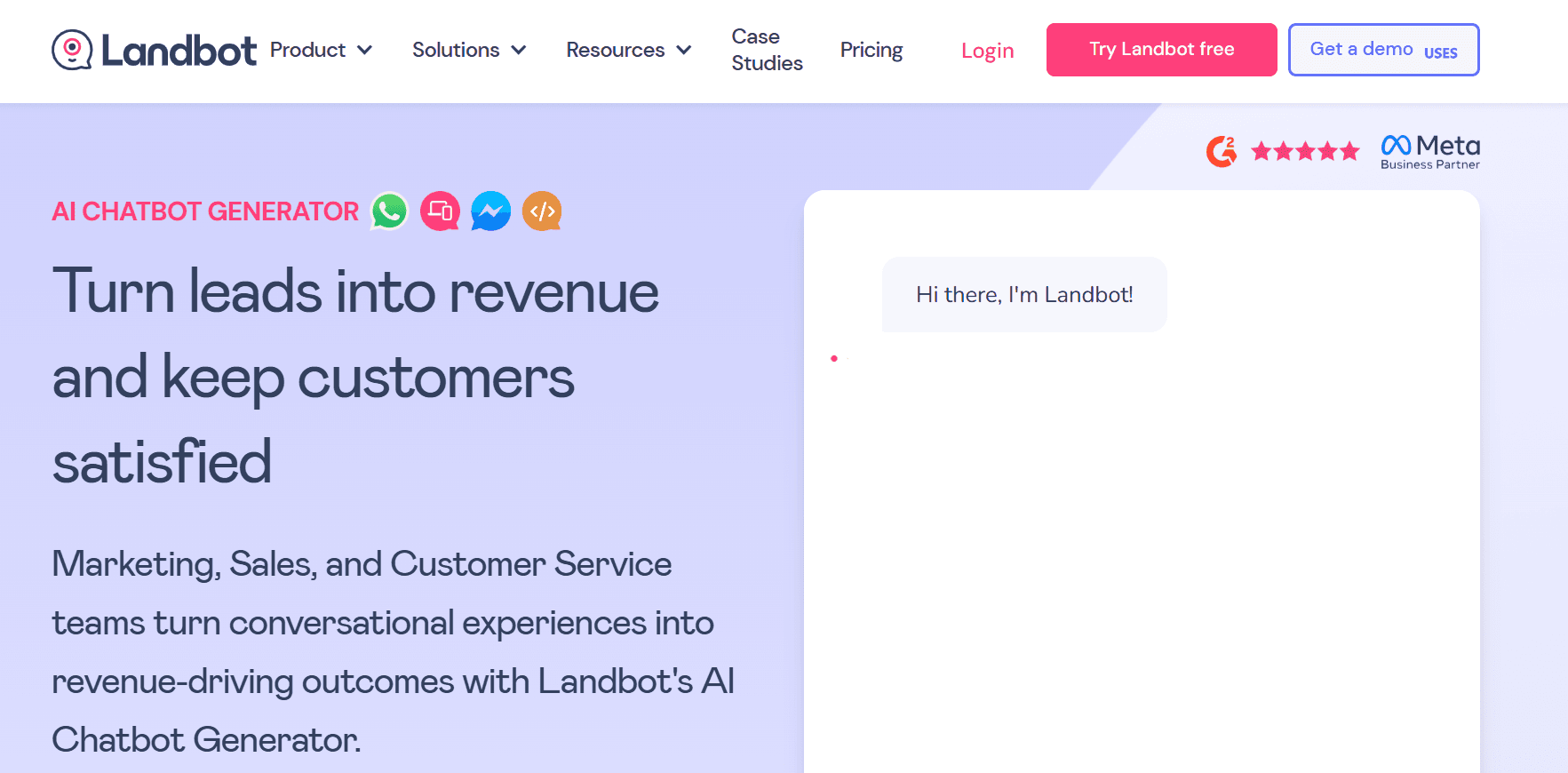 landbot -  Chatfuel Competitors