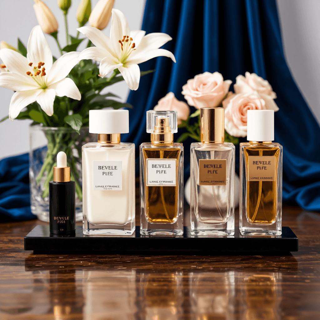 product photography of a collection of fragrance bottles