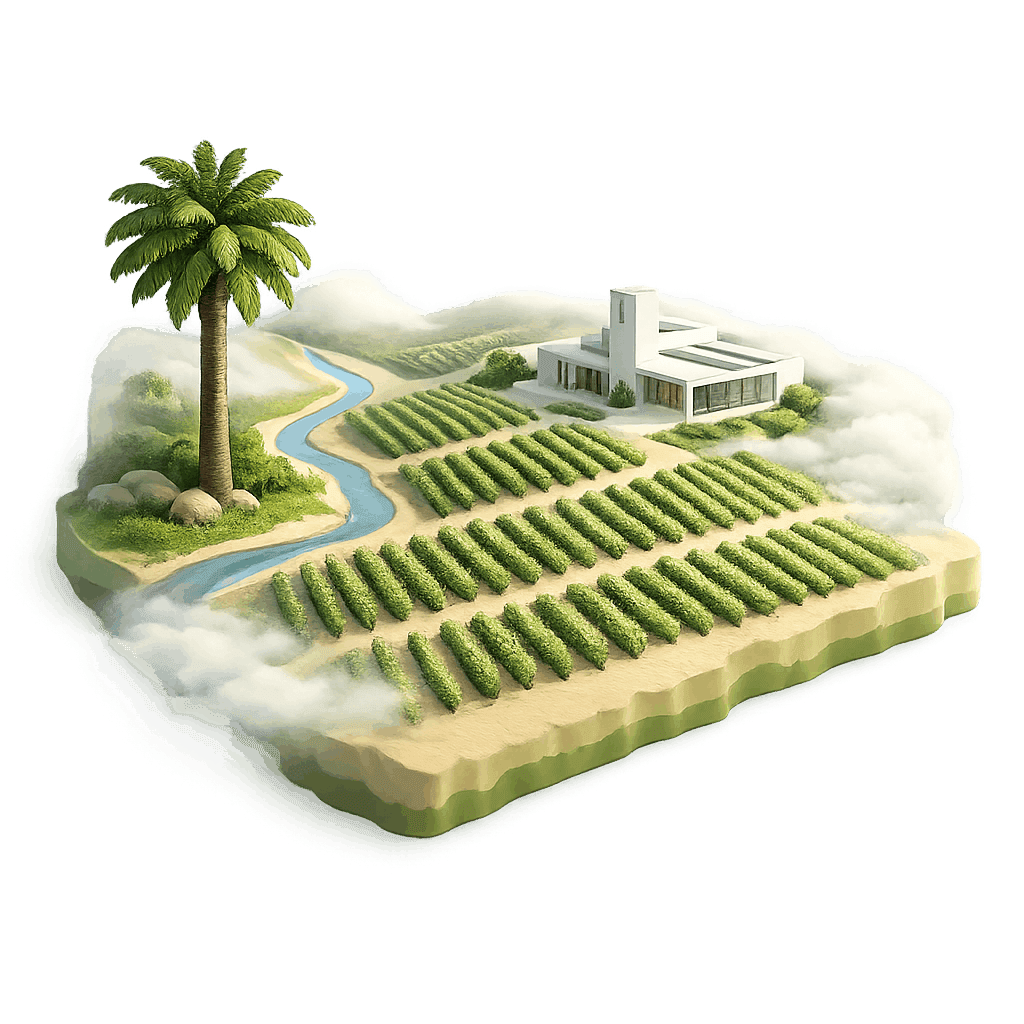 Artistic illustration of the Casablanca Valley wine region.