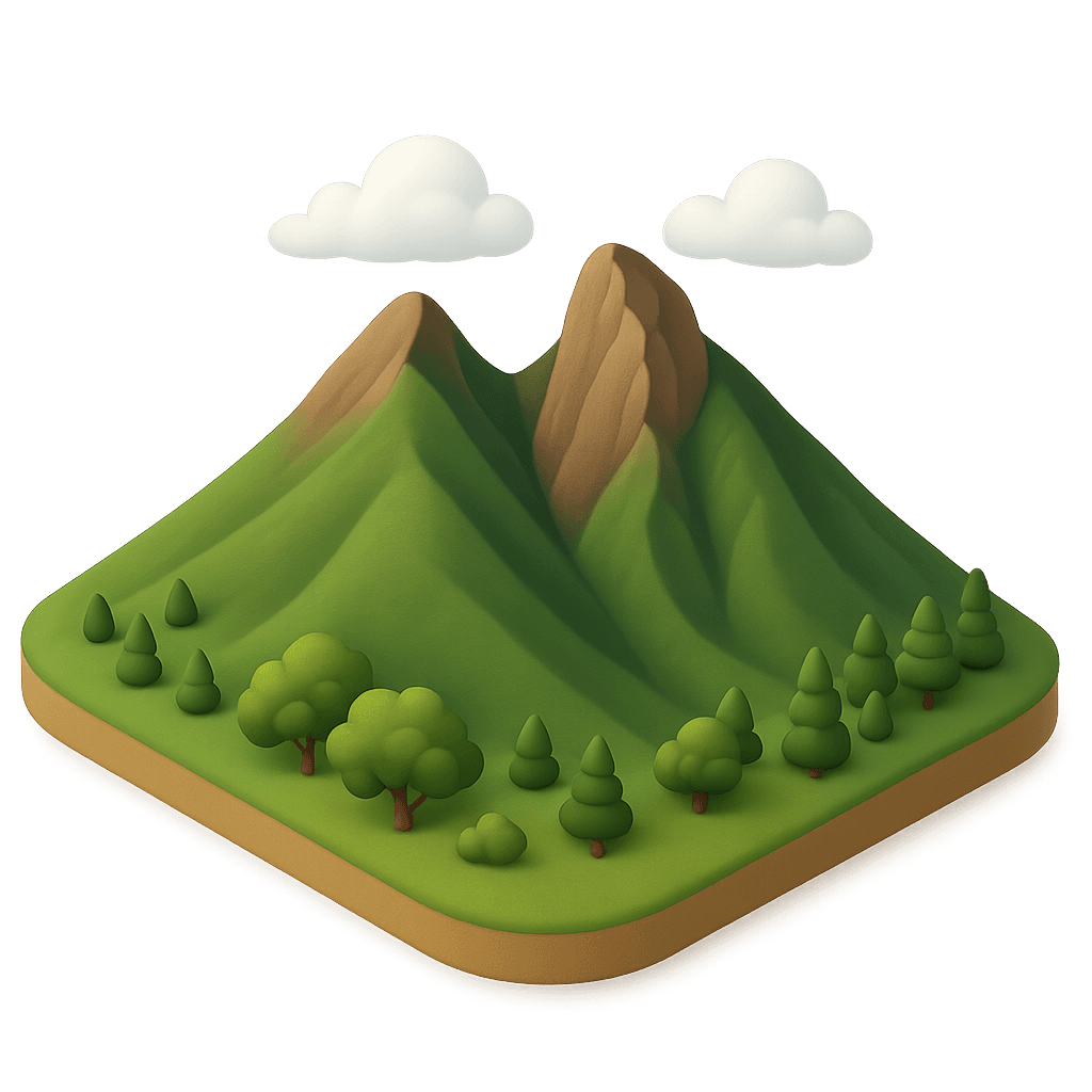 montañas en color verde mostrando que la cobertura de supr llega a lugares remotoso