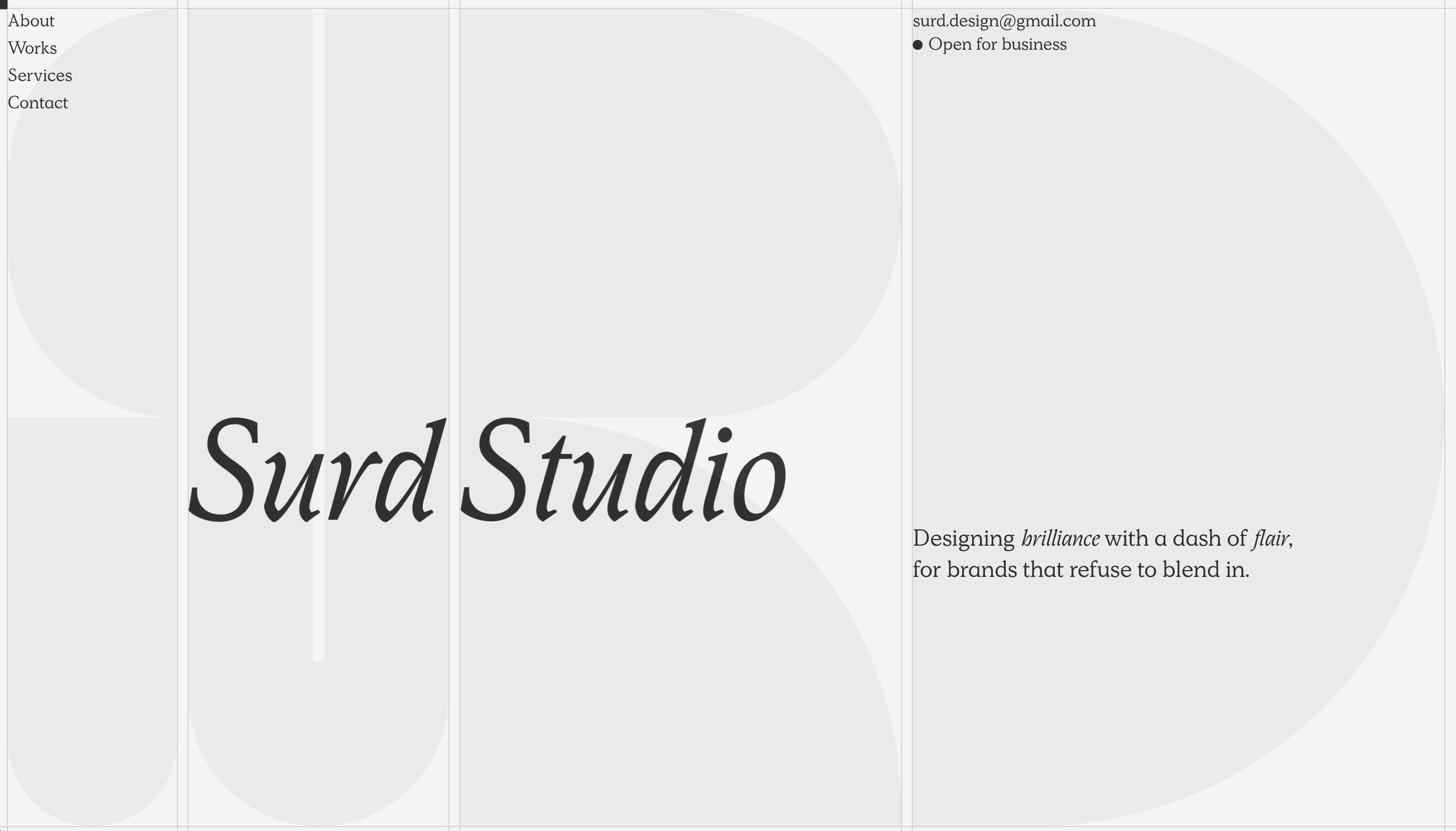 surd studio hero landing page