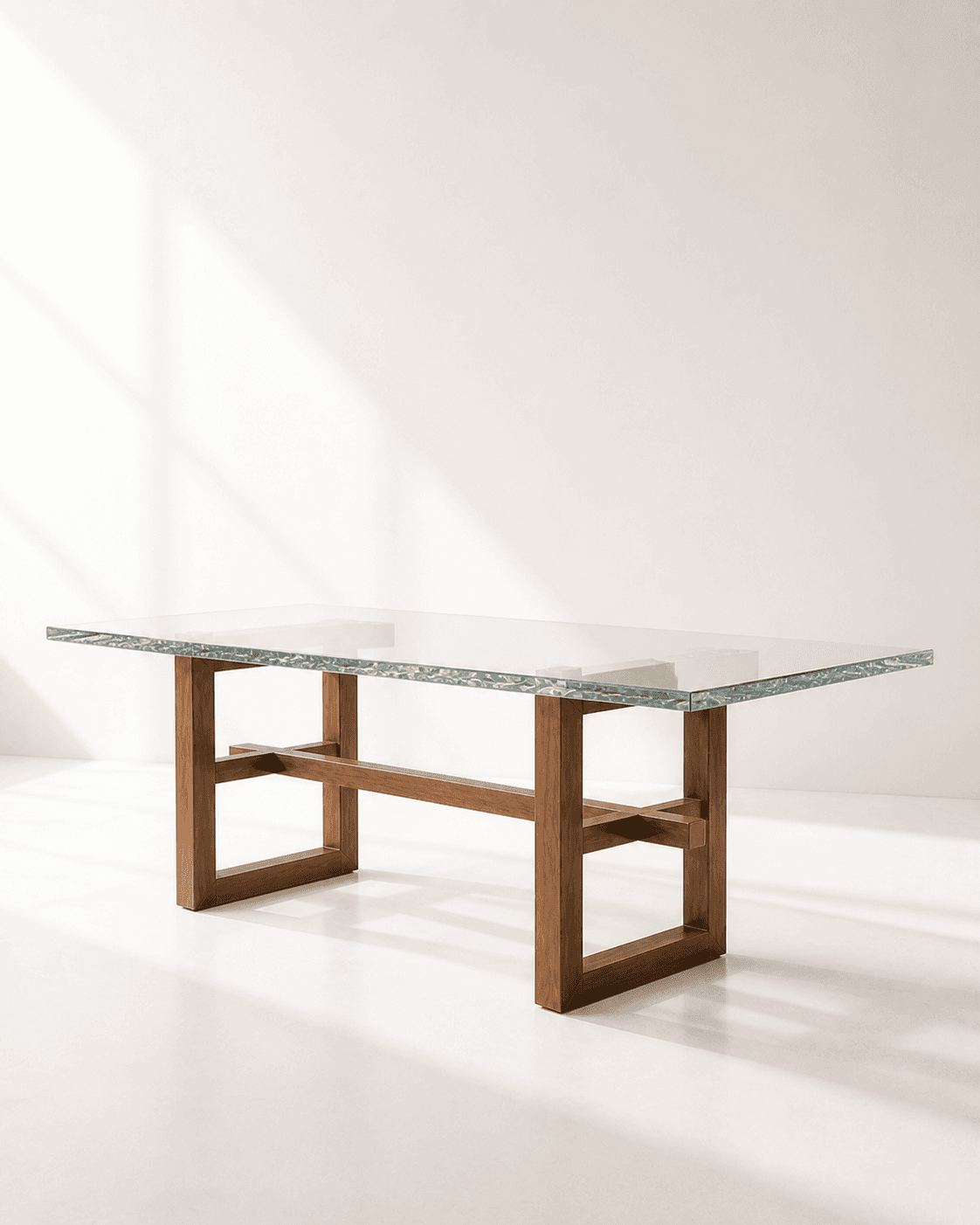 Alternative elevated view of Lumen Dining Table against a clean white background