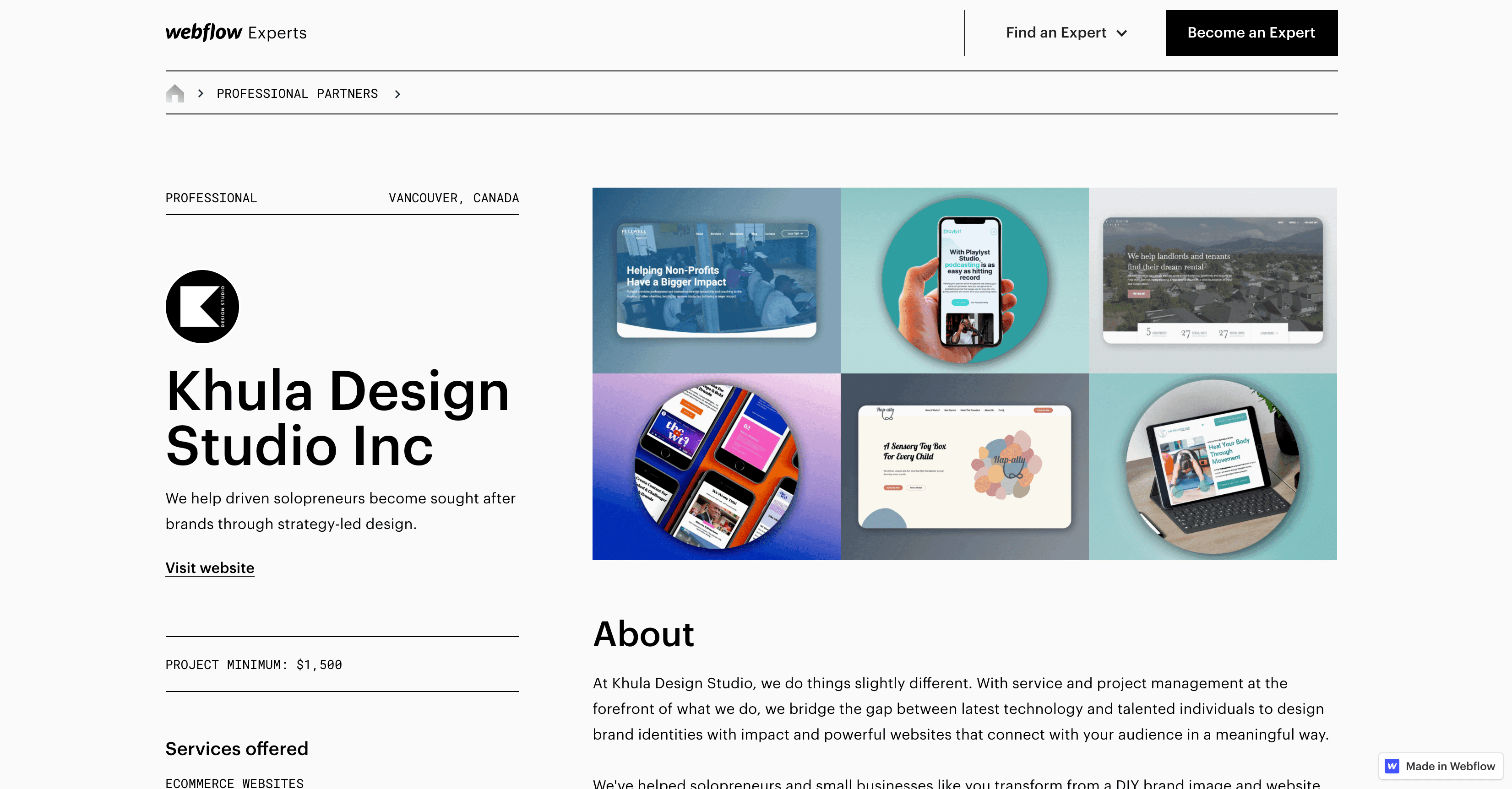 Khula Studio joined Webflow  Professional Partnership Program