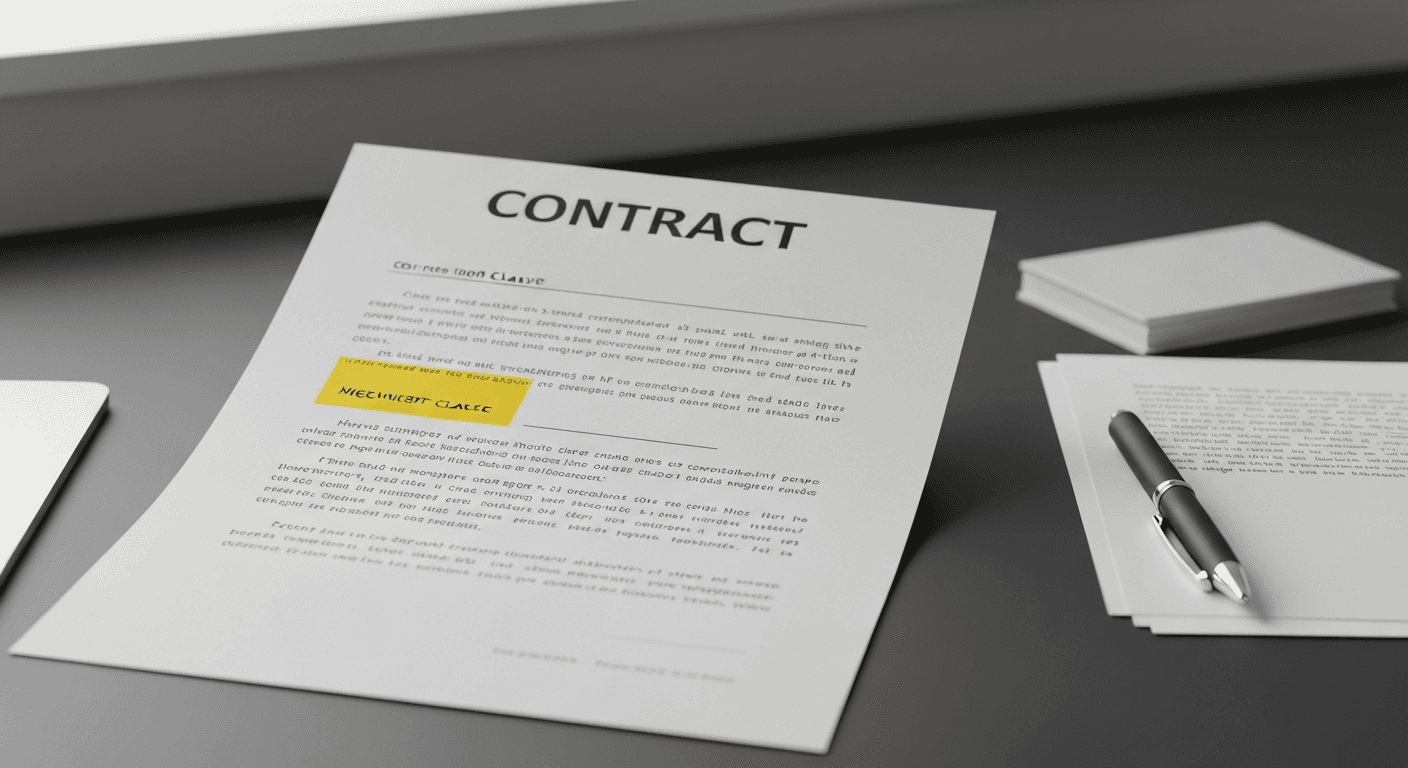 Contract document shows clause