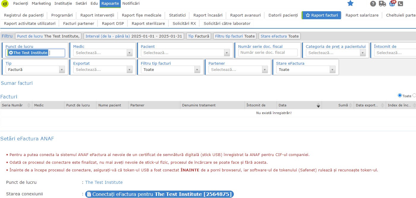 Interfața dROOT pentru emiterea și gestionarea facturilor electronice e-Factura