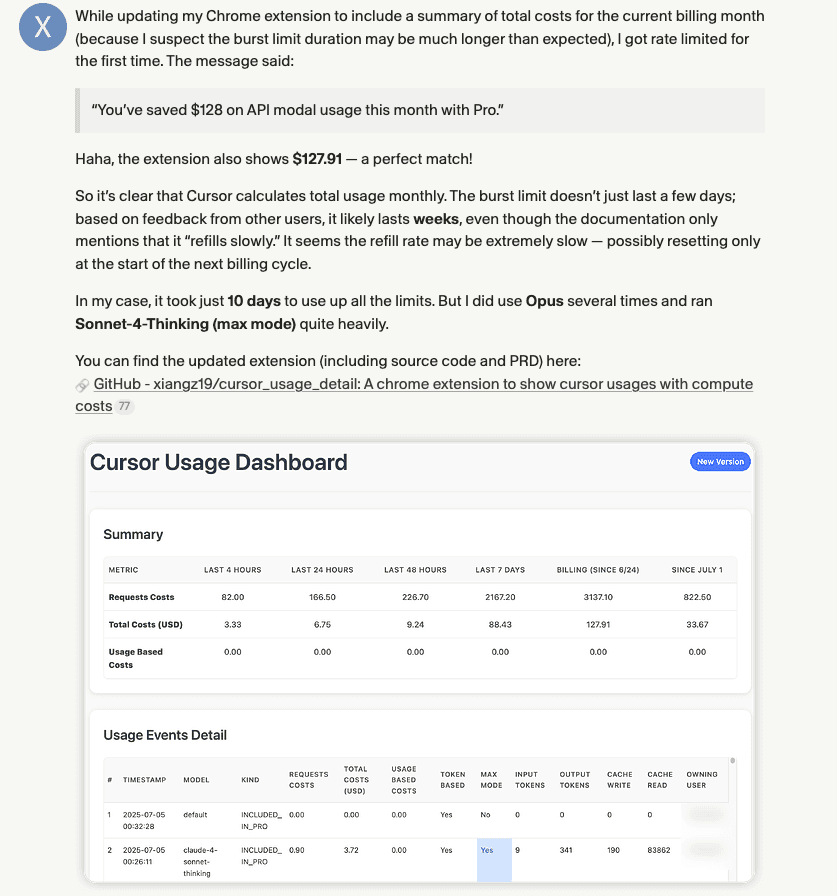 Lots of people went to Cursor's forums to try and help them be more clear about pricing