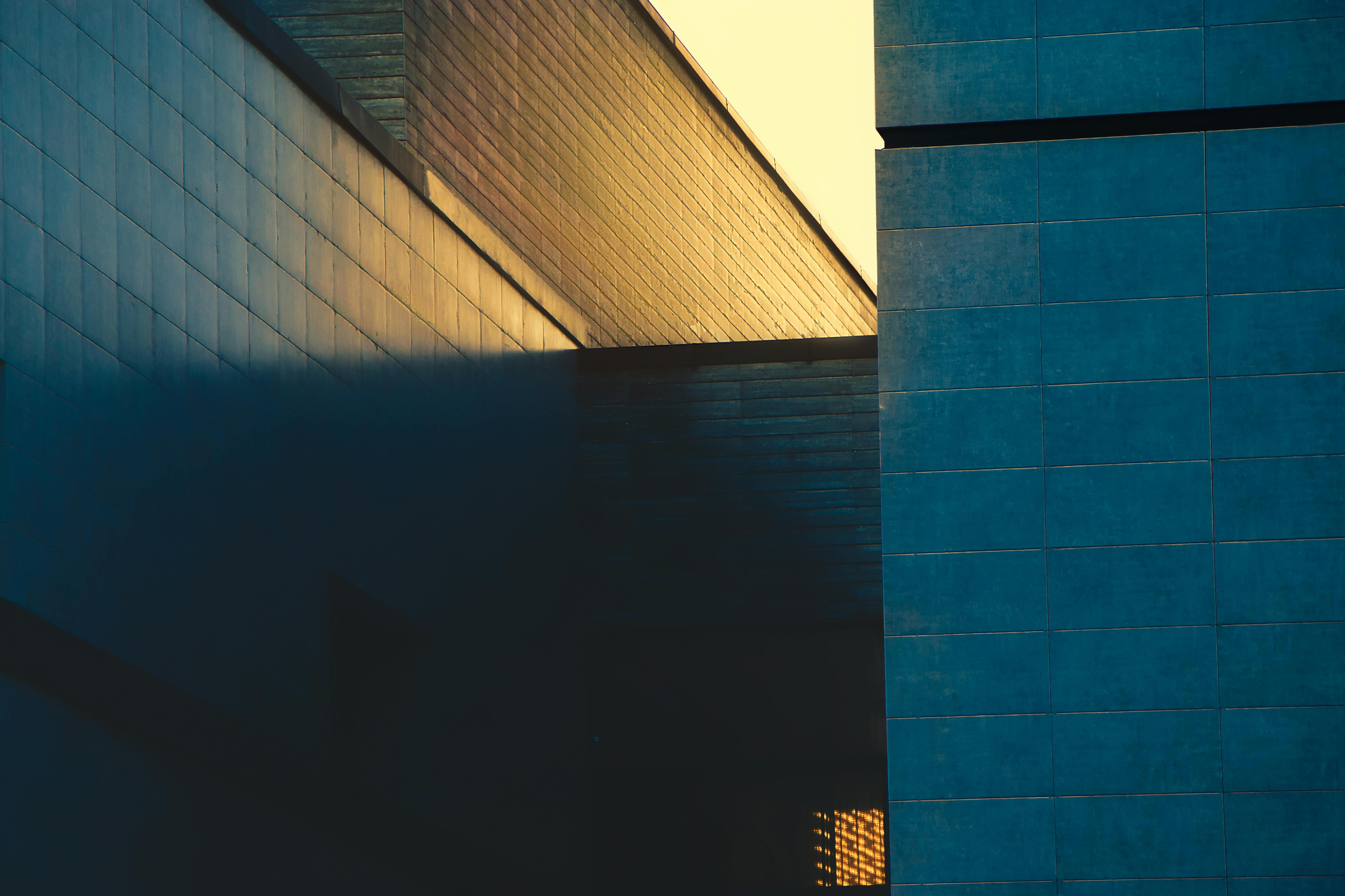 Drone shot of a running track at night