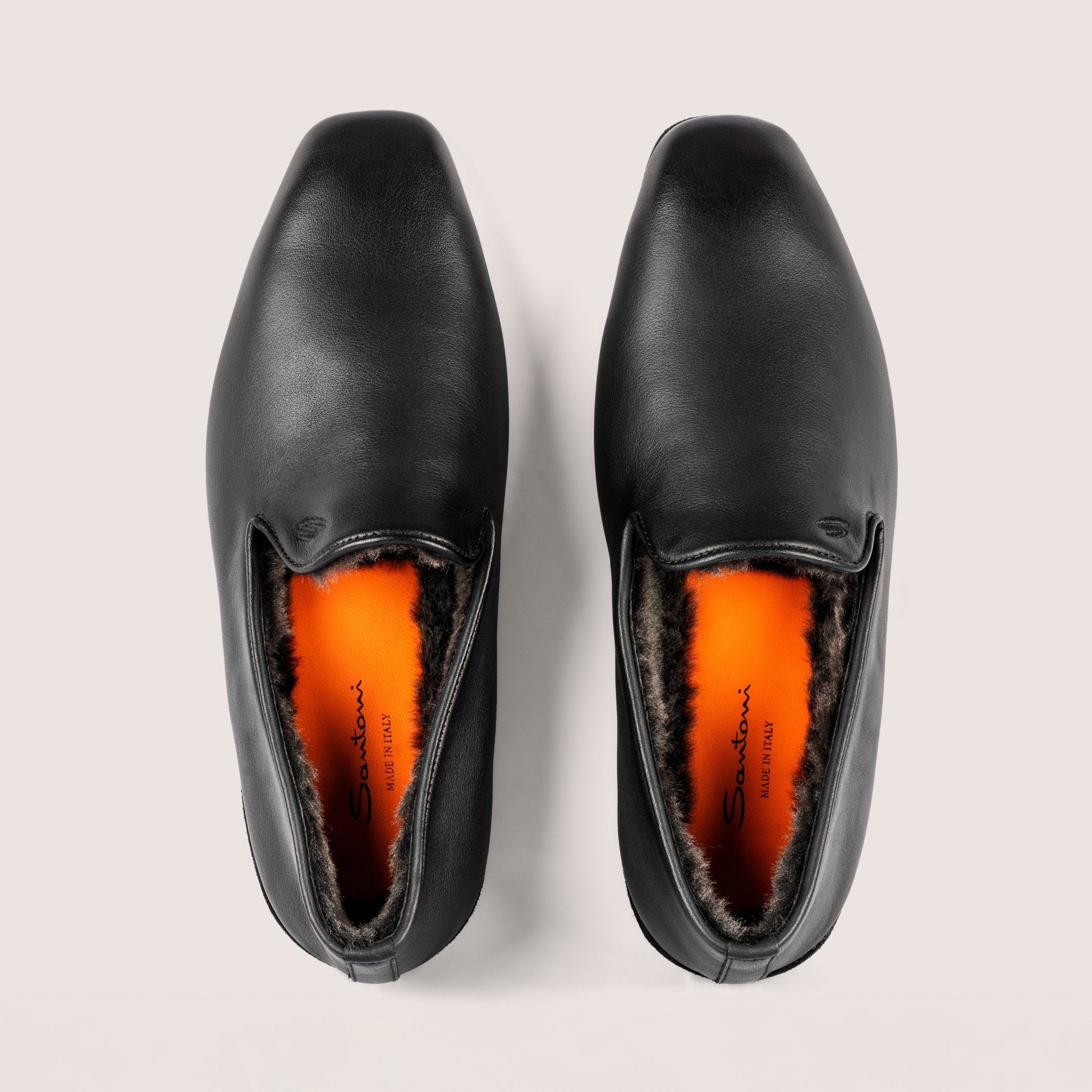 Men's polished blue leather slipper - Mandelli UK