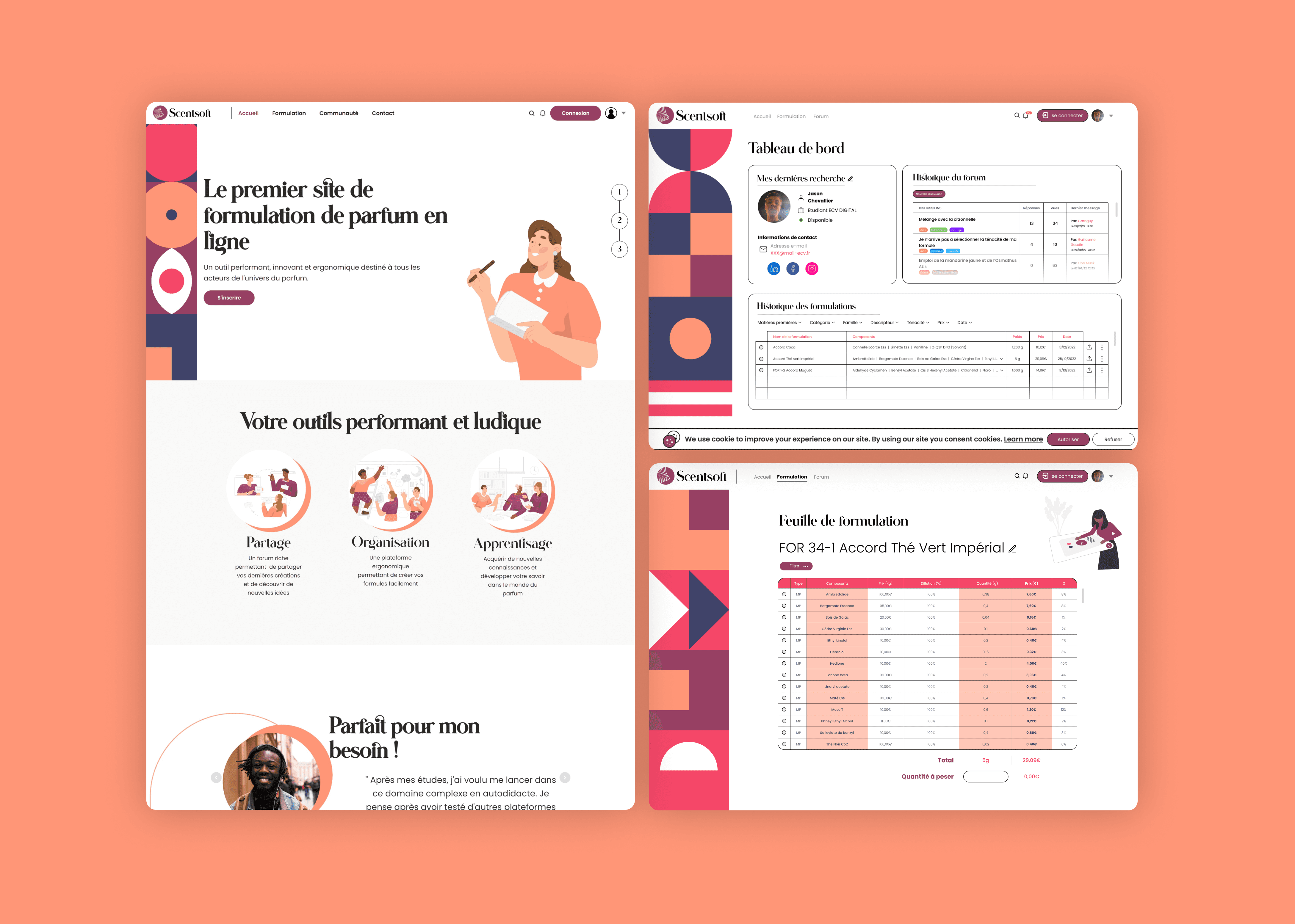 A home page of the desserts shop website