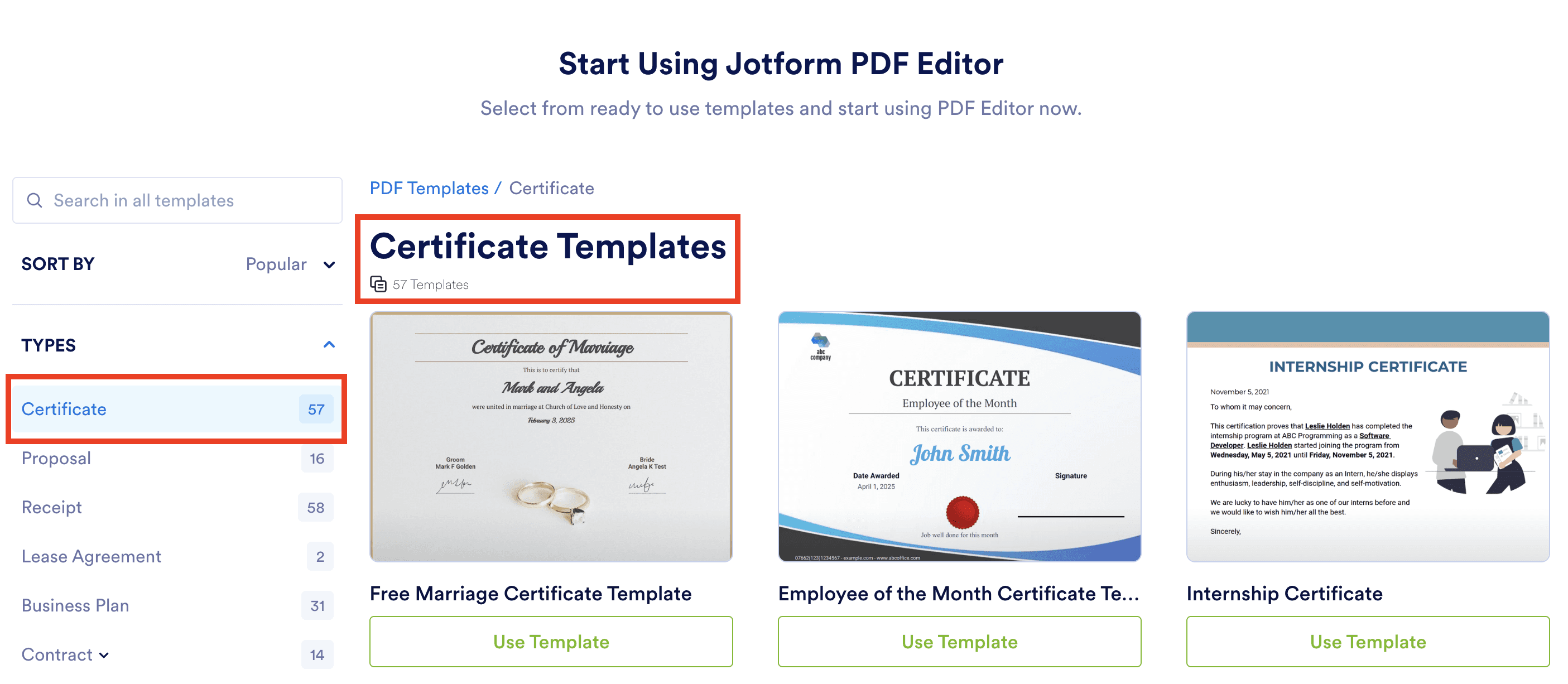 Jotform Certificate Templates